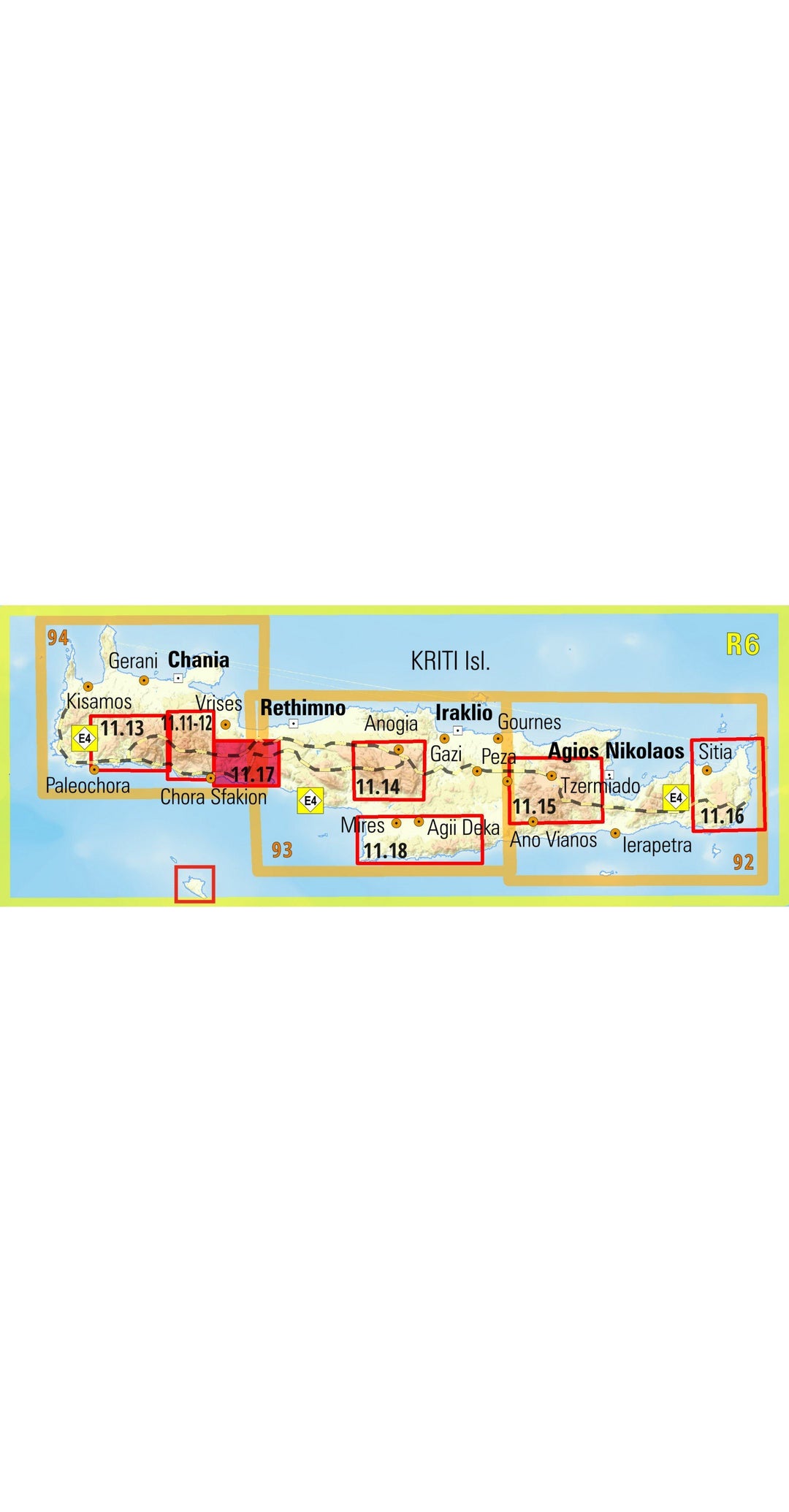 Carte de randonnée - Fragokastelo, Plakias (Crète) | Anavasi carte pliée Anavasi 