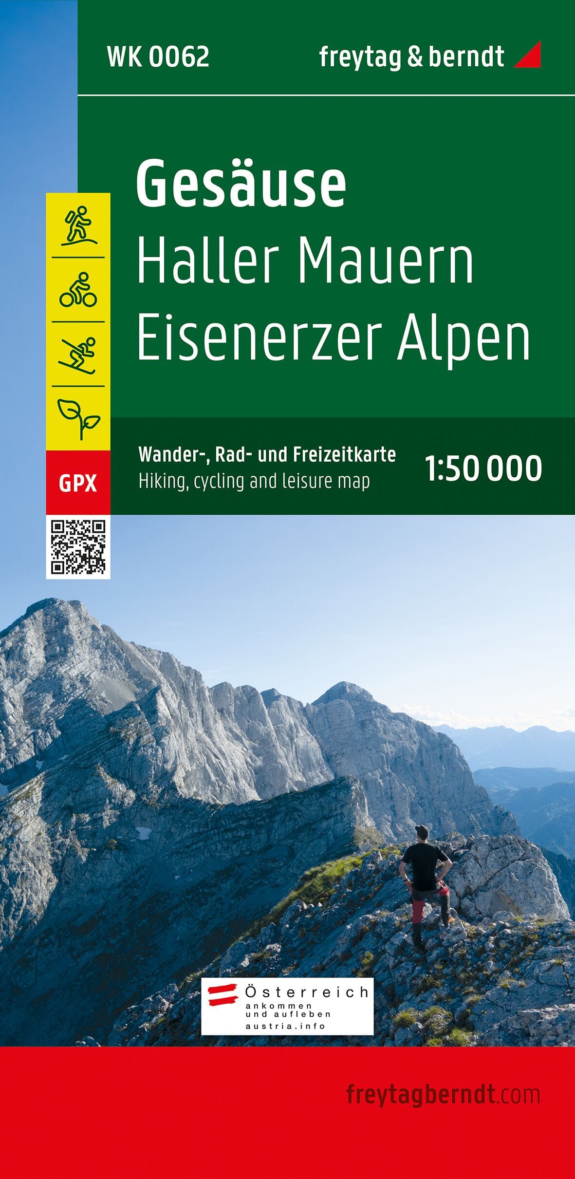 Carte de randonnée - Gesäuse, Haller Mauern, Eisenerzer Alpen (Alpes autrichiennes), n° WK062 | Freytag & Berndt carte de randonnée Freytag & Berndt