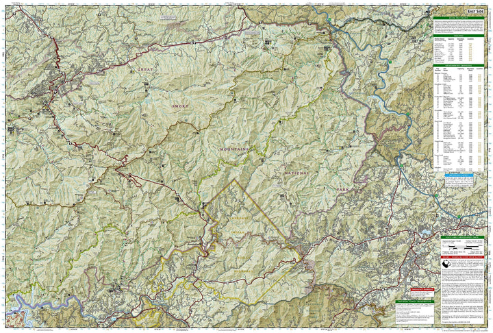 Carte de randonnée - Great Smoky Mountains National Park (Tennessee), n° 229 | National Geographic carte pliée National Geographic 