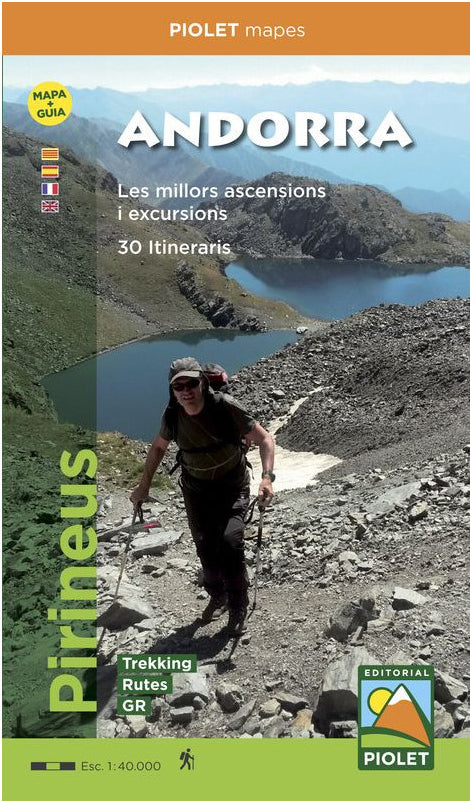Carte de randonnée & Guide d'excursions - Andorre | Piolet carte pliée Editorial Piolet 