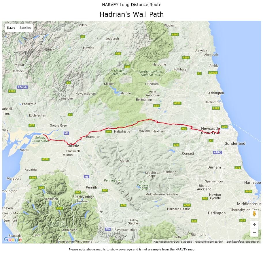 Carte de randonnée - Hadrian's Wall Path XT40 | Harvey Maps - National Trail maps carte de randonnée Harvey Maps Default Title