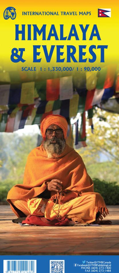 Carte de voyage - Himalaya & Everest (Népal, Tibet) | ITM carte routière ITM