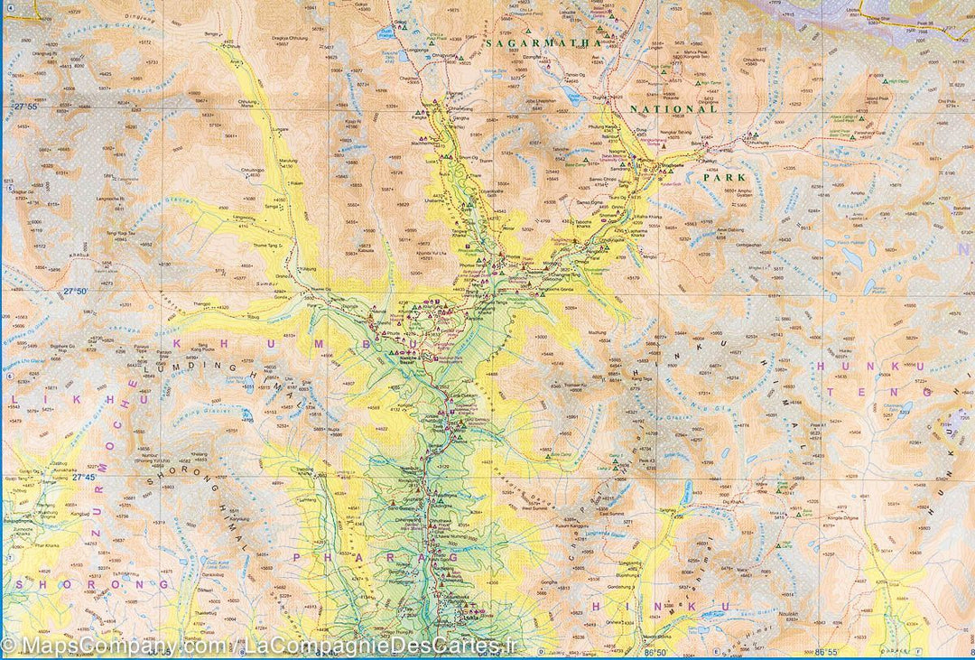 Carte de randonnée - Himalaya & Everest (Népal, Tibet) | ITM carte pliée ITM 