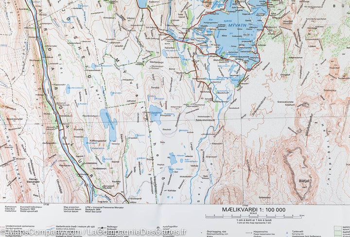 Carte de randonnée - Husavik et Lac Myvatn (Islande) | Ferdakort carte pliée Ferdakort 