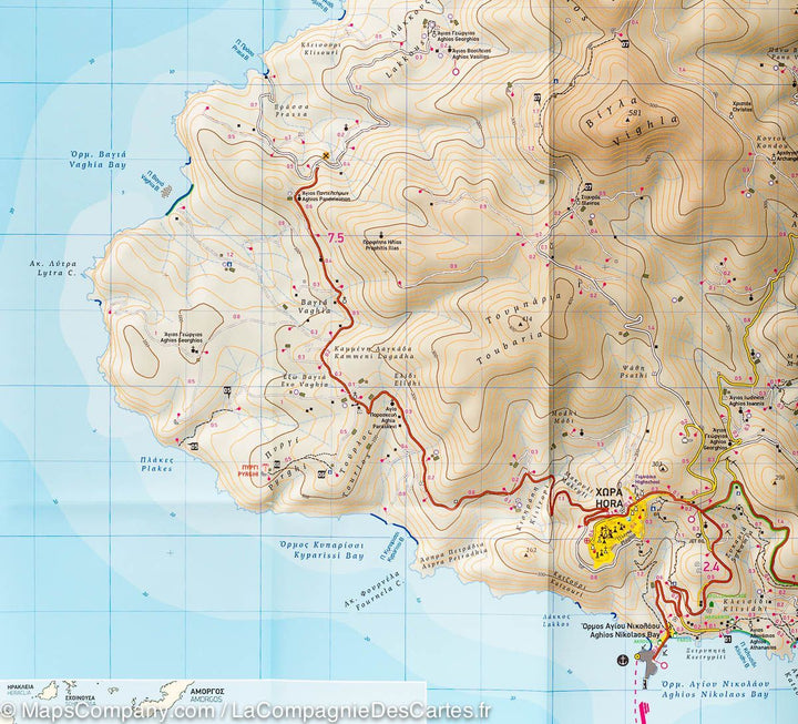 Carte de randonnée- Ile d'Anafi (Grèce) | Terrain Cartography carte pliée Terrain Cartography 