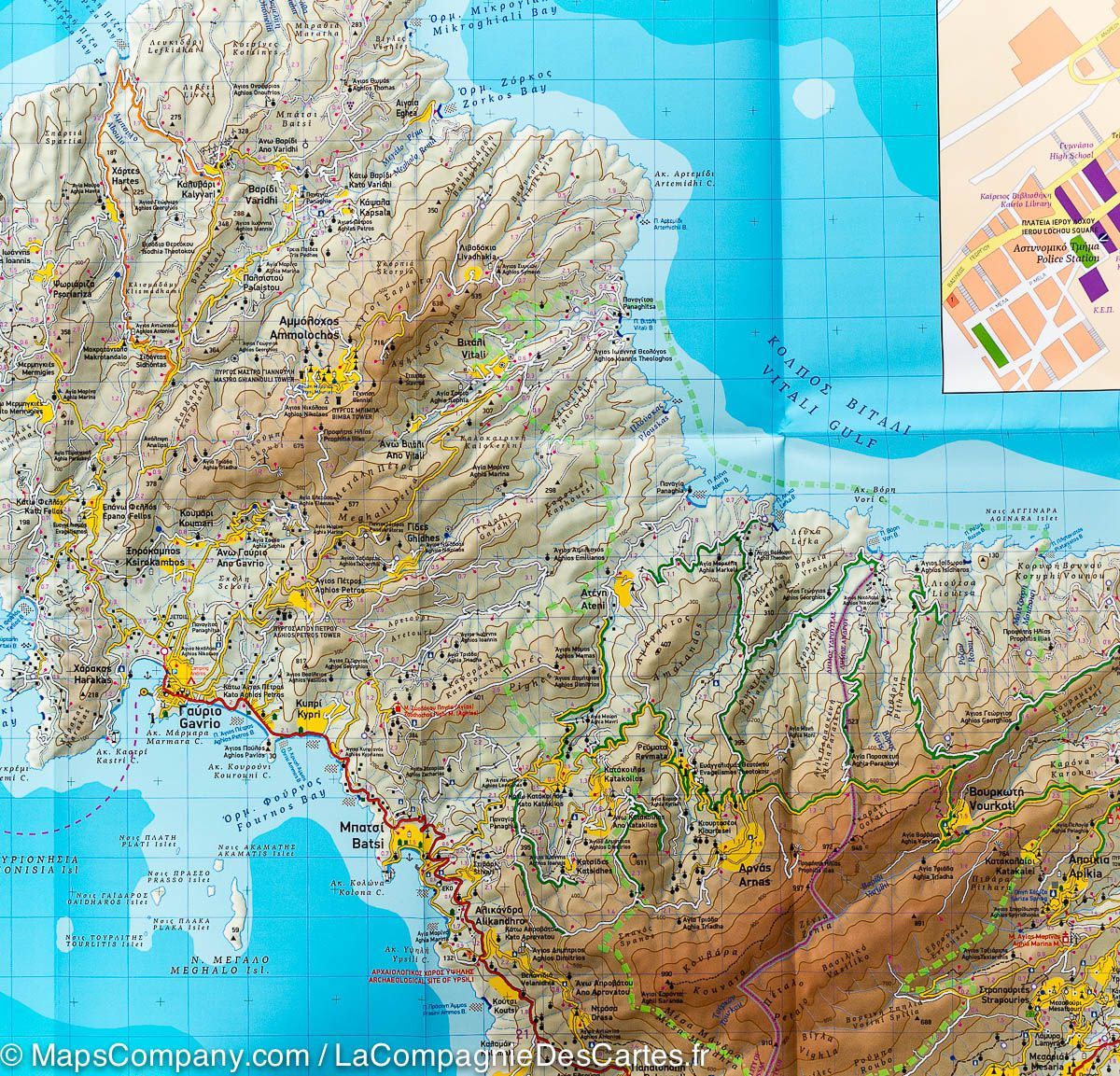 Carte de randonnée - île d'Andros (Grèce) | Terrain Cartography carte de randonnée Terrain Cartography