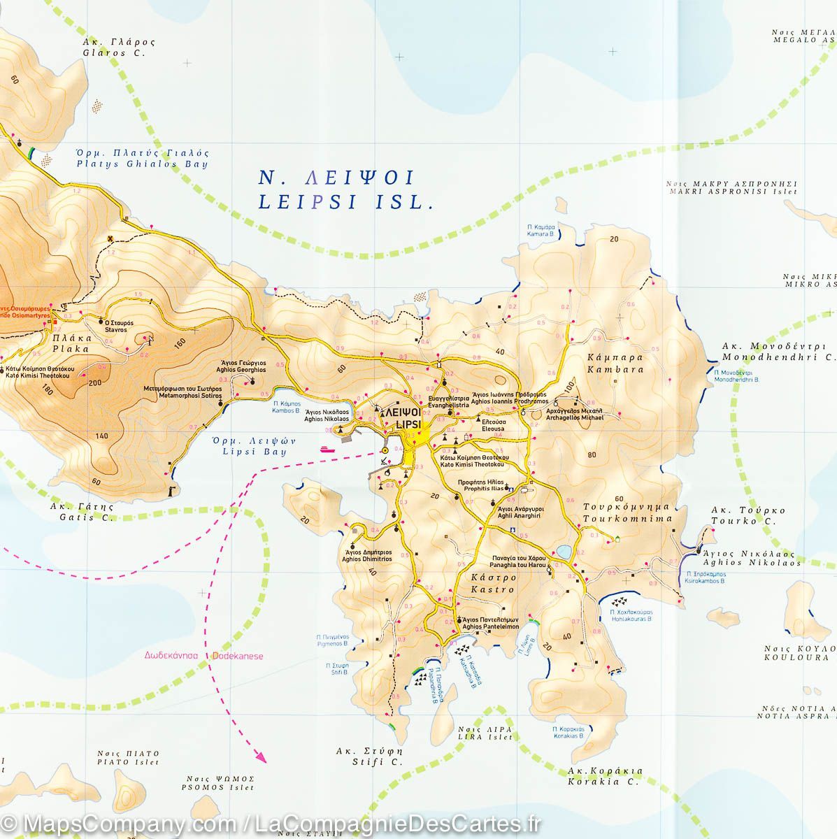 Carte de randonnée - Ile d'Arki, Lipsi et Aghathonisi (Grèce) | Terrain Cartography carte de randonnée Terrain Cartography