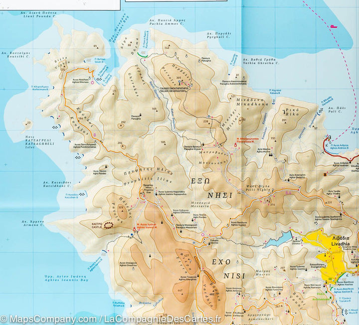 Carte de randonnée - Ile d'Astypalaea (Grèce) | Terrain Cartography carte pliée Terrain Cartography 