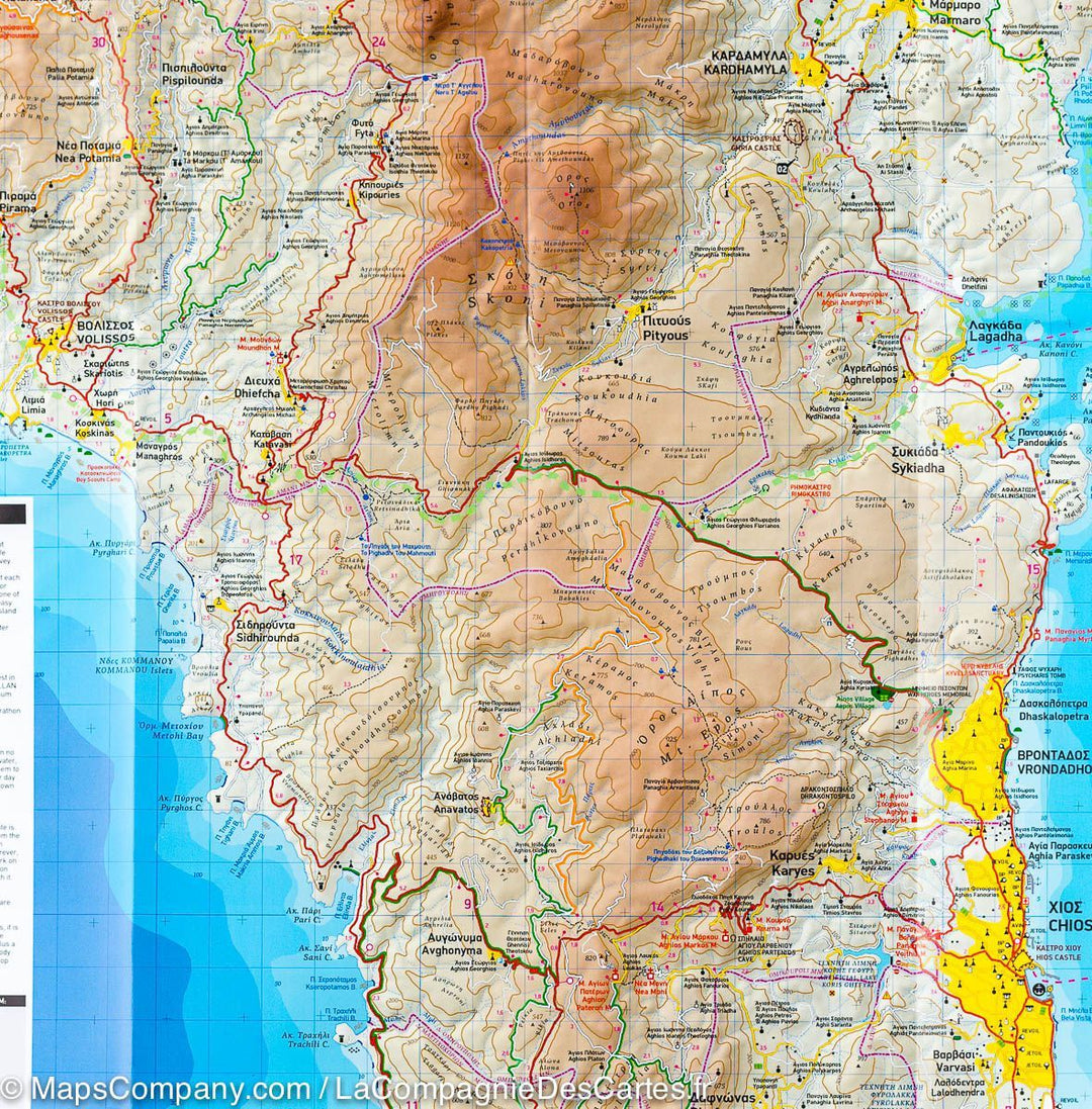 Carte de randonnée - Ile de Chios (Grèce) | Terrain Cartography carte pliée Terrain Cartography 
