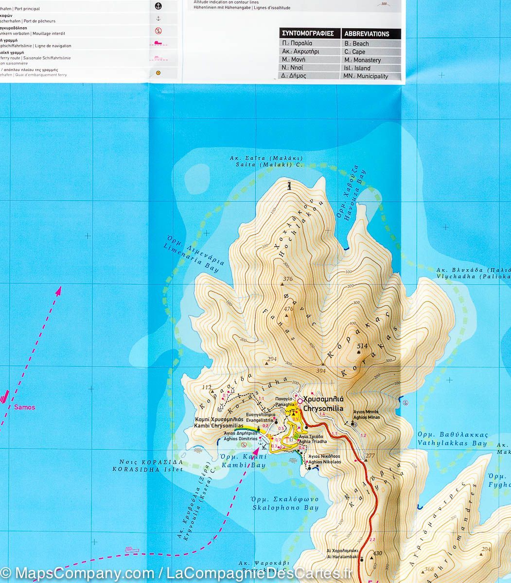 Carte de randonnée - Ile de Fourni (Grèce) | Terrain Cartography carte pliée Terrain Cartography 