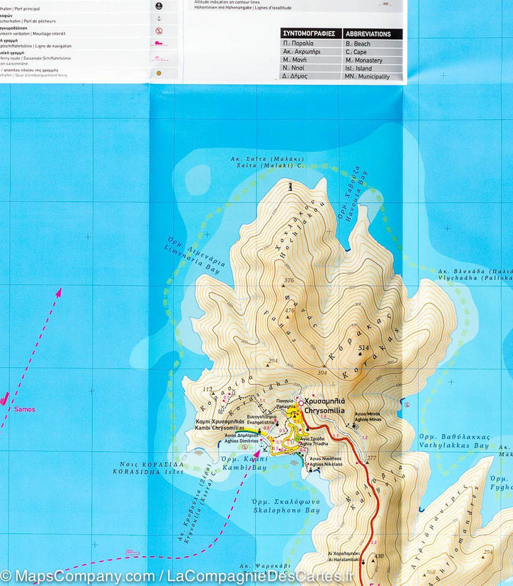 Carte de randonnée - Ile de Fourni (Grèce) | Terrain Cartography carte pliée Terrain Cartography 