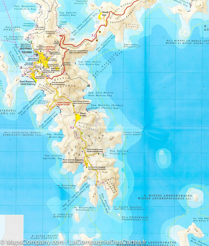 Carte de randonnée - Ile de Fourni (Grèce) | Terrain Cartography carte pliée Terrain Cartography 