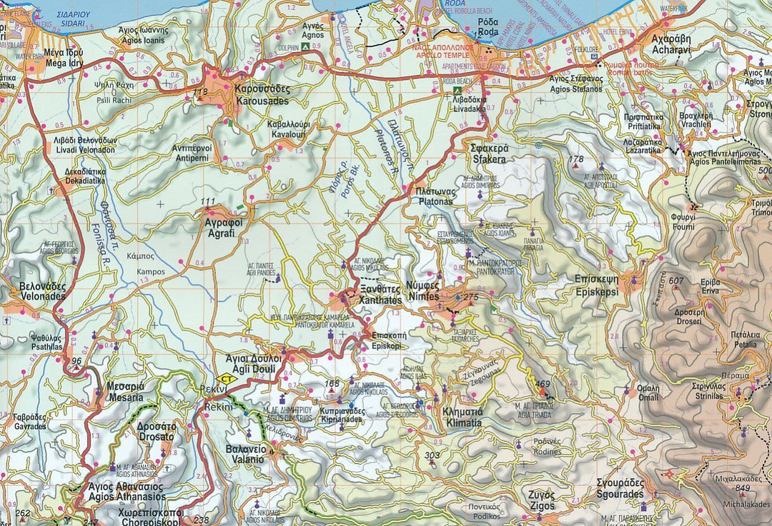 Carte de randonnée - île de Hydra | Anavasi carte pliée Anavasi 