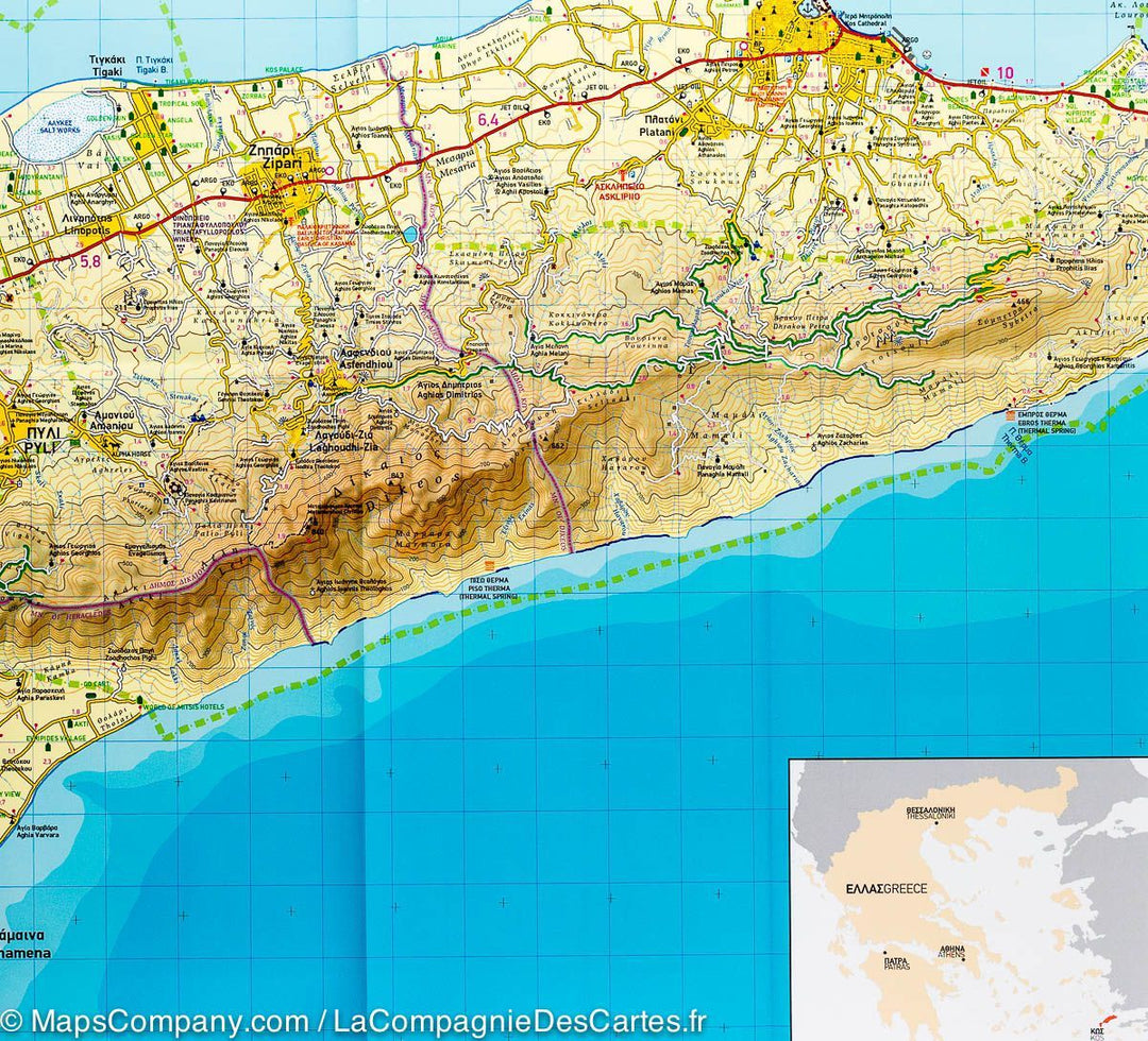 Carte de randonnée - Ile de Kos (Grèce) | Terrain Cartography carte pliée Terrain Cartography 