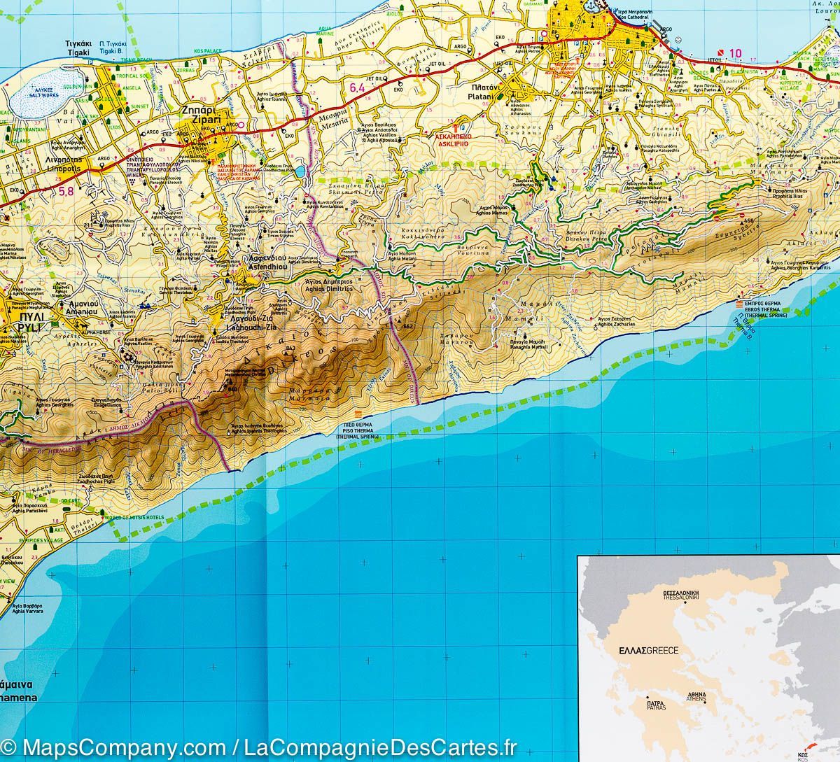 Carte de randonnée - Ile de Kos (Grèce) | Terrain Cartography carte de randonnée Terrain Cartography