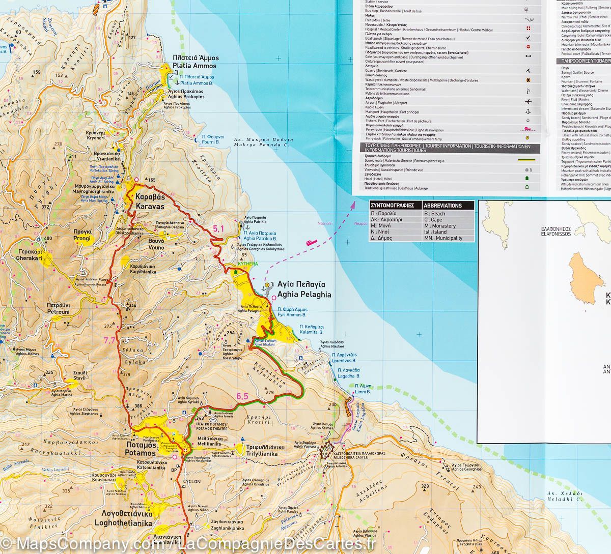 Carte de randonnée n°346 - Ile de Cithère / Kythera (Grèce) | Terrain Cartography carte de randonnée Terrain Cartography