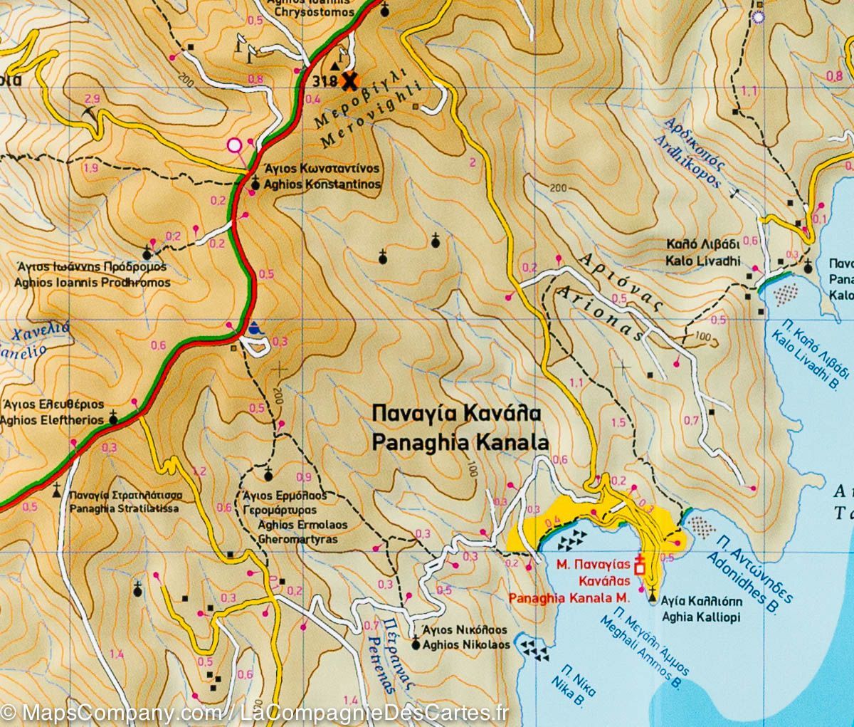 Carte de randonnée - Ile de Kythnos (Grèce) | Terrain Cartography carte de randonnée Terrain Cartography