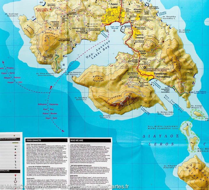 Carte de randonnée - Ile de Leros (Grèce) | Terrain Cartography carte pliée Terrain Cartography 