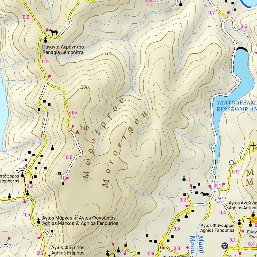 Carte de randonnée - Ile de Mykonos, Delos, Rinia (Grèce) | Terrain Cartography carte de randonnée Terrain Cartography