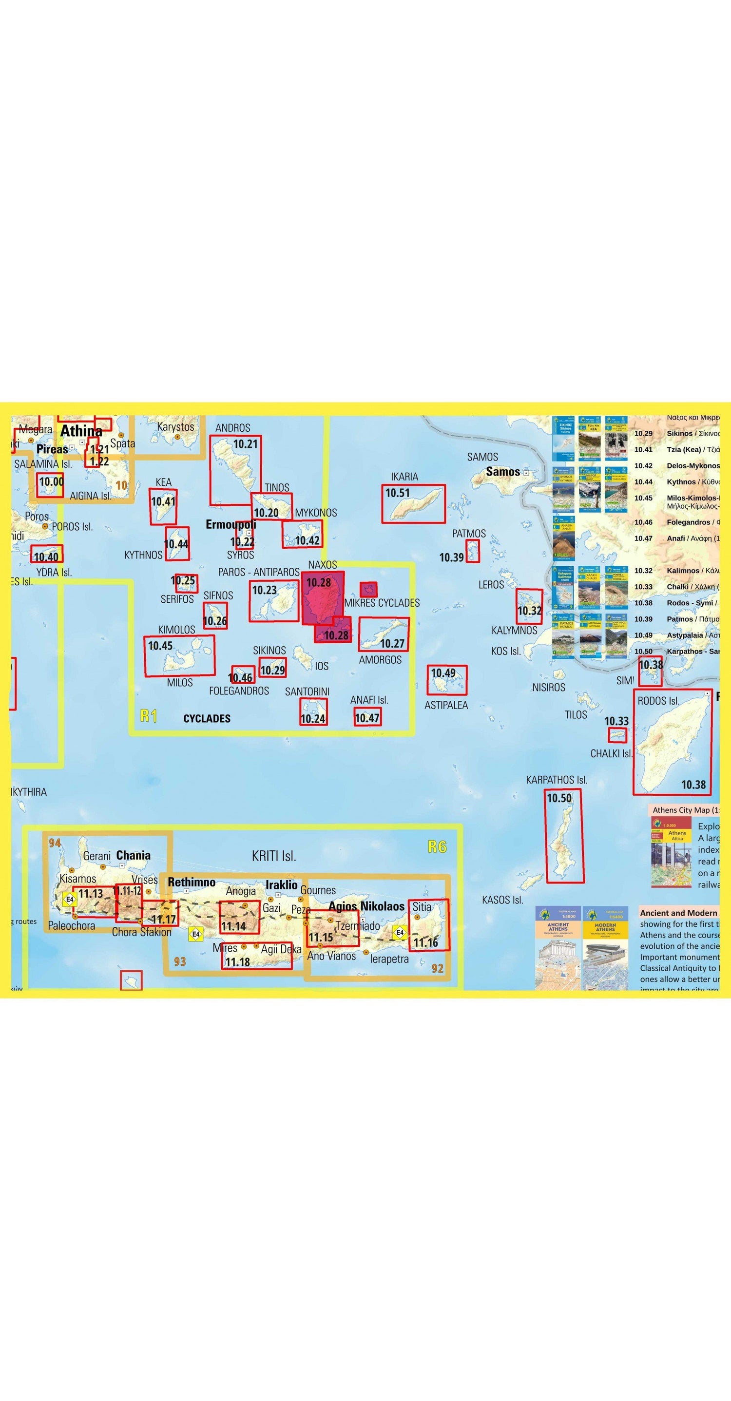 Carte de randonnée n° 10.28 - île de Naxos | Anavasi carte de randonnée Anavasi