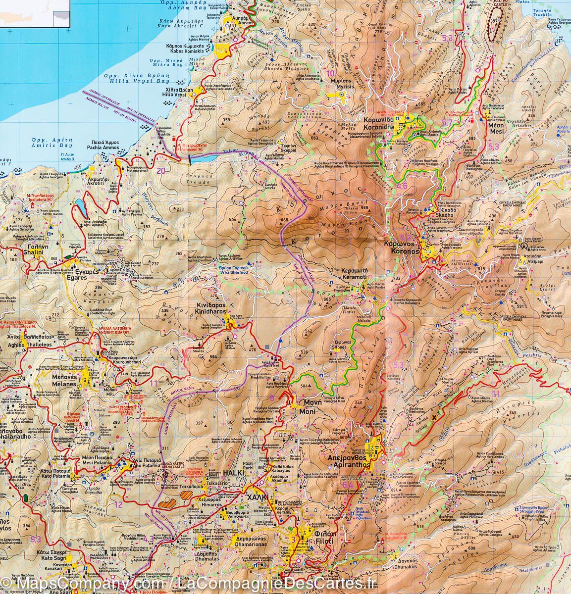 Carte de randonnée - Ile de Naxos (Grèce) | Terrain Cartography carte de randonnée Terrain Cartography