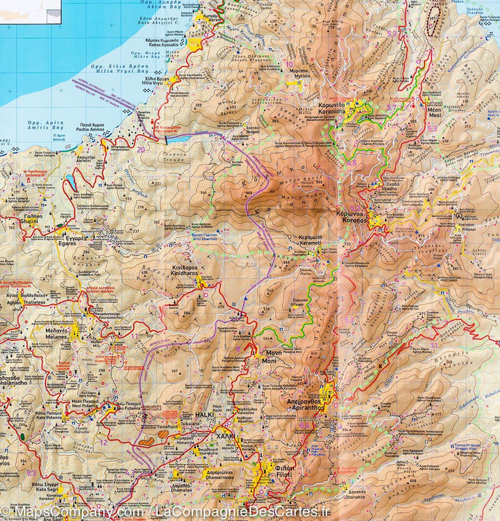Carte de randonnée - Ile de Naxos (Grèce) | Terrain Cartography carte pliée Terrain Cartography 