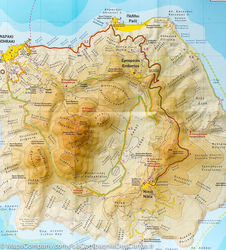 Carte de randonnée - Ile de Nisyros (Grèce) | Terrain Cartography carte pliée Terrain Cartography 