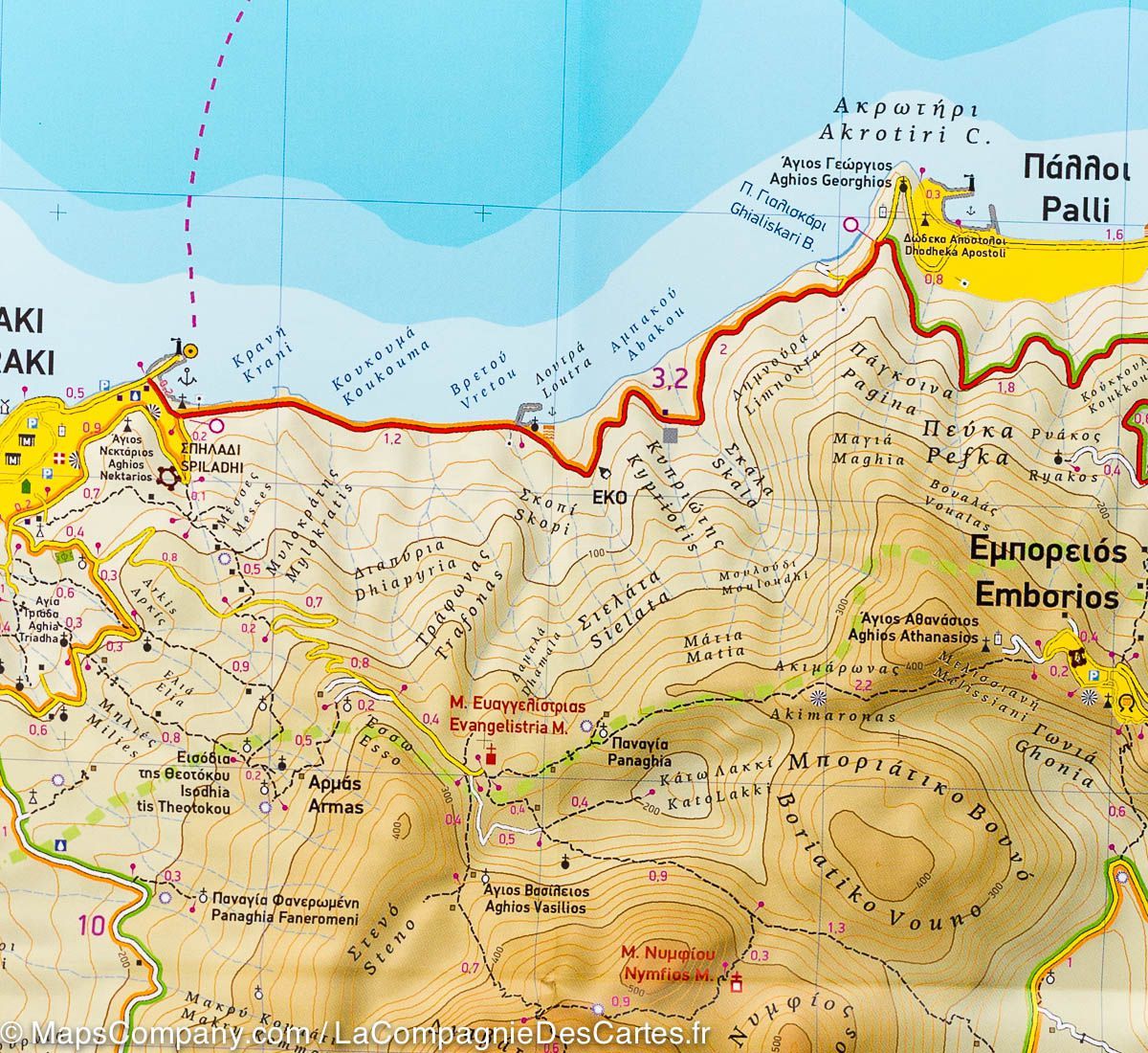 Carte de randonnée - Ile de Nisyros (Grèce) | Terrain Cartography carte de randonnée Terrain Cartography