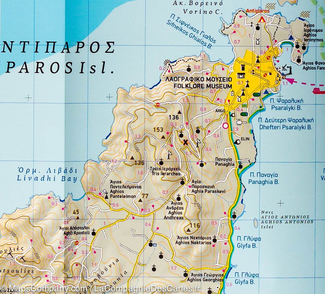 Carte de randonnée des îles Paros et Antiparos (Grèce) | Terrain Cartography - La Compagnie des Cartes