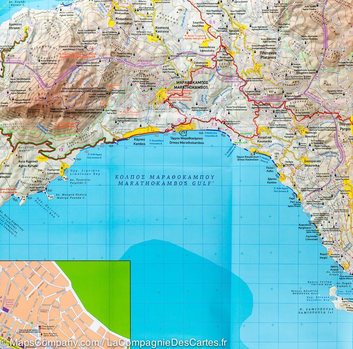Carte de randonnée - Ile de Samos (Grèce) | Terrain Cartography carte de randonnée Terrain Cartography