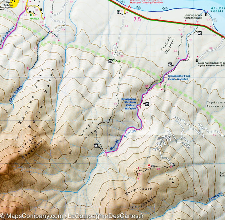 Carte de randonnée - Ile de Samothrace (Grèce), n° 324 | Terrain Cartography carte pliée Terrain Cartography 