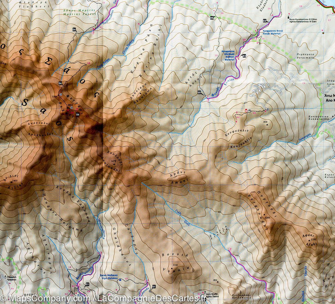 Carte de randonnée - Ile de Samothrace (Grèce), n° 324 | Terrain Cartography carte pliée Terrain Cartography 
