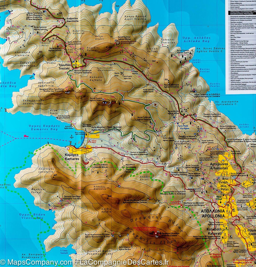 Carte de randonnée - Ile de Sifnos (Grèce) | Terrain Cartography carte pliée Terrain Cartography 