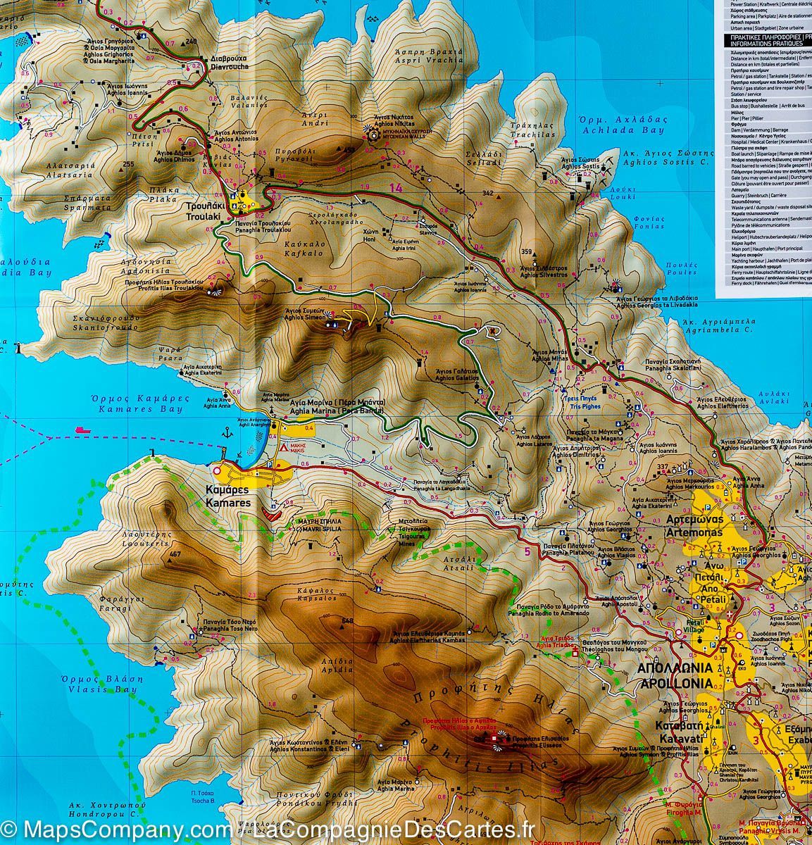 Carte de randonnée - Ile de Sifnos (Grèce) | Terrain Cartography carte de randonnée Terrain Cartography