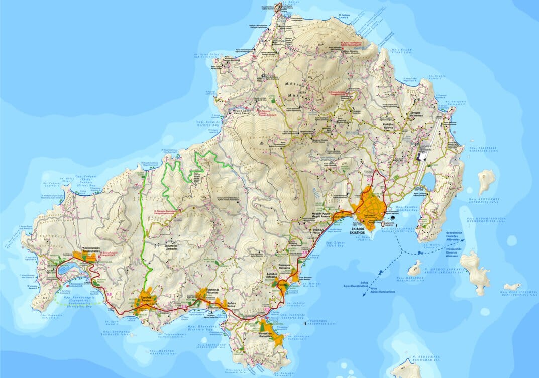 Carte de randonnée - Ile de Skiathos (Grèce) | Terrain Cartography carte de randonnée Terrain Cartography