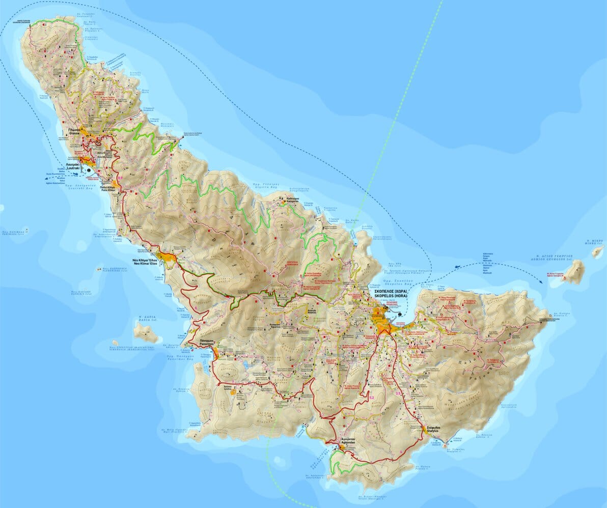 Carte de randonnée - Ile de Skopelos (Grèce) | Terrain Cartography carte de randonnée Terrain Cartography