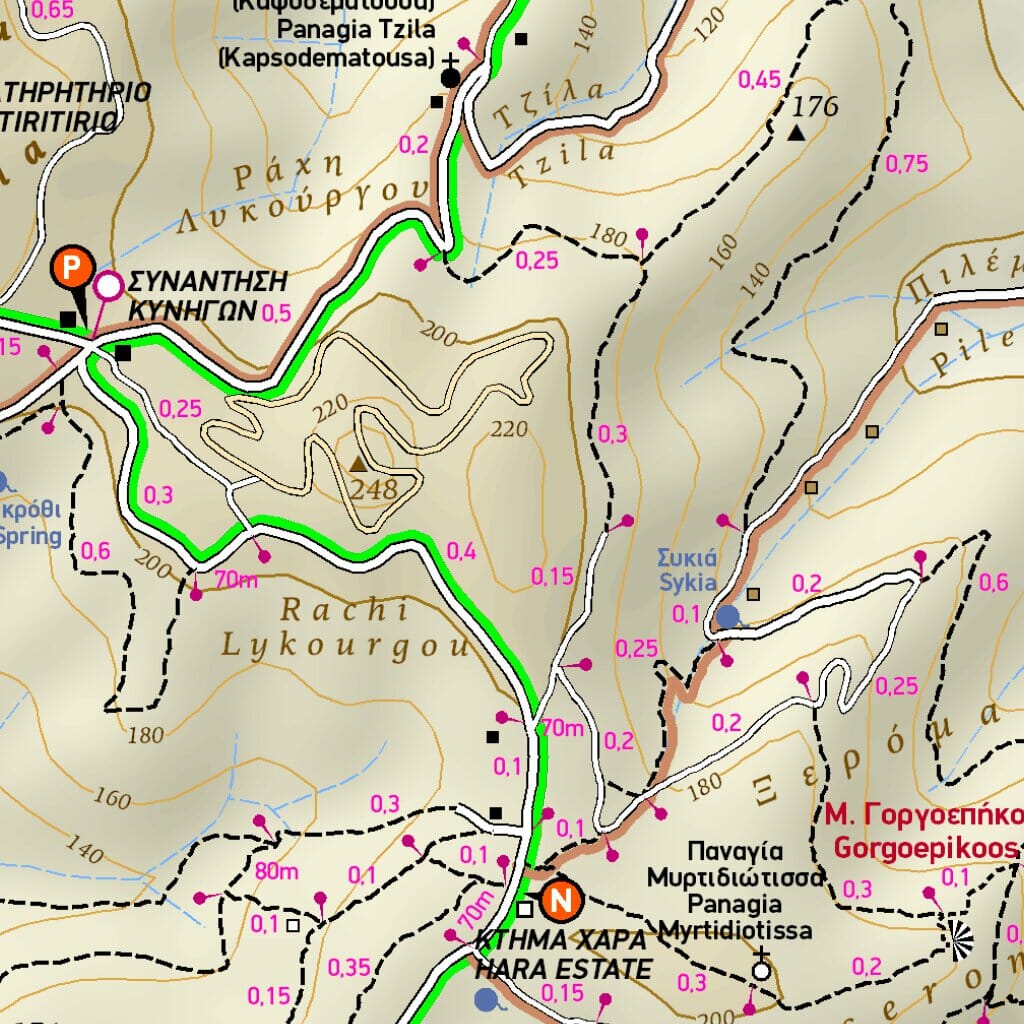 Carte de randonnée - Ile de Spetses (Grèce) | Terrain Cartography carte de randonnée Terrain Cartography