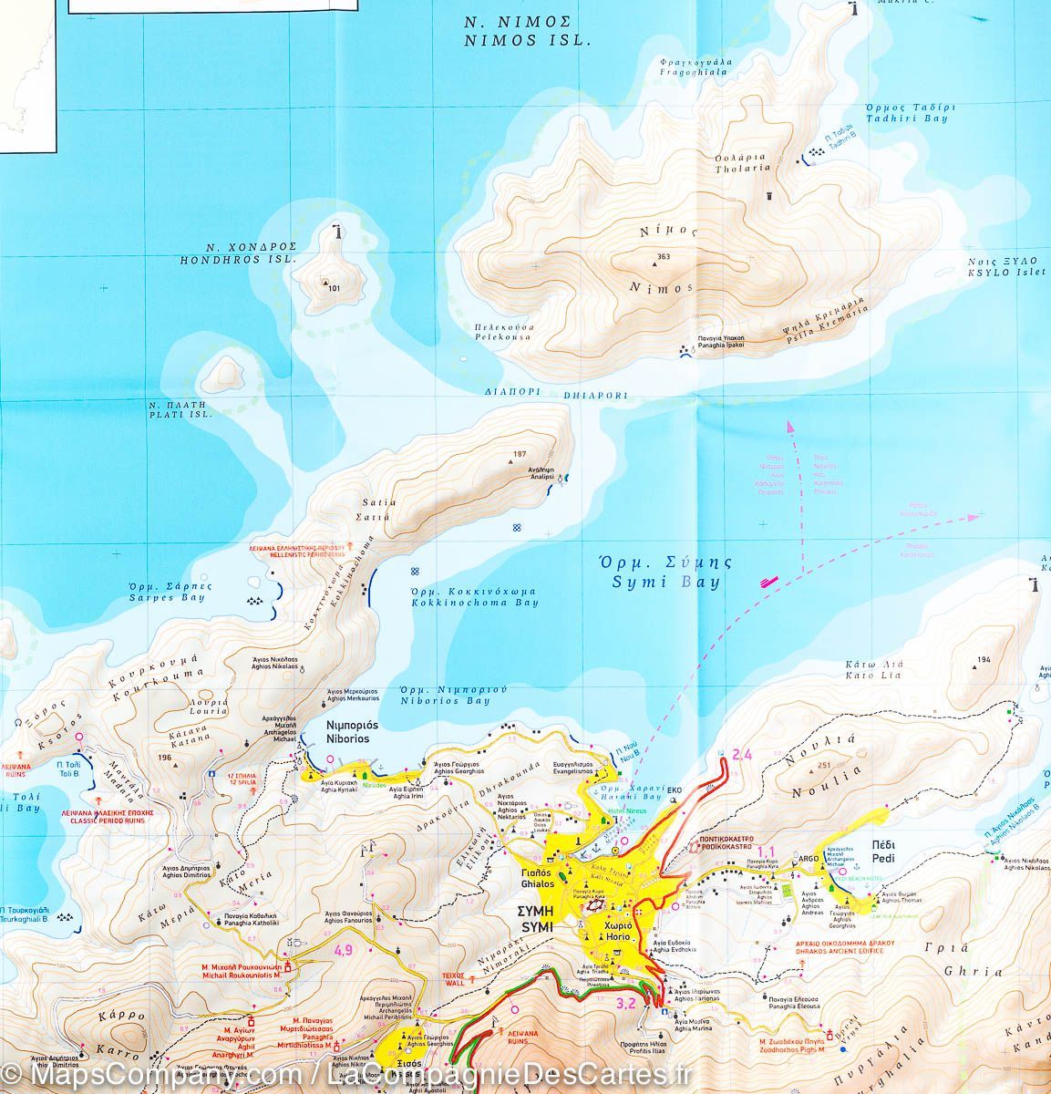 Carte de randonnée - Ile de Symi (Grèce) | Terrain Cartography carte de randonnée Terrain Cartography