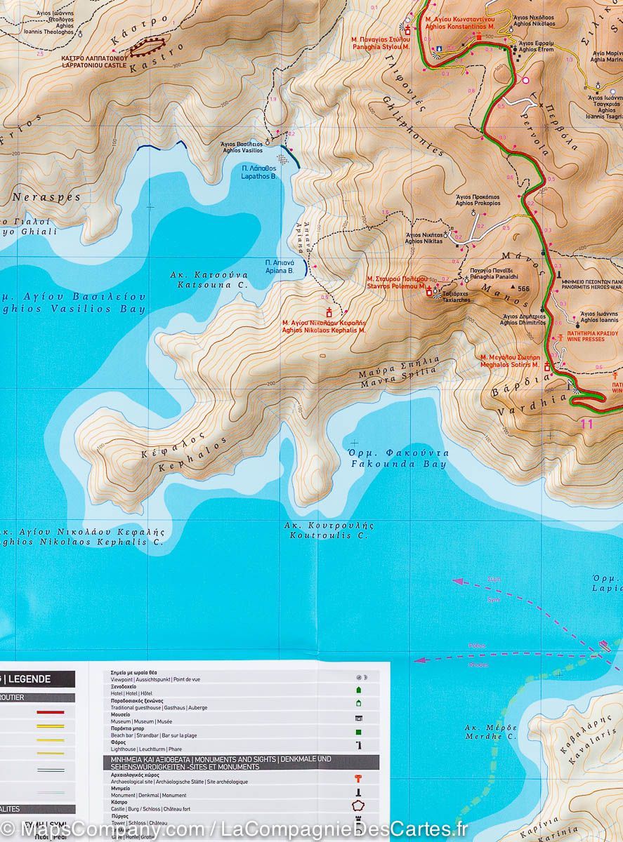 Carte de randonnée - Ile de Symi (Grèce) | Terrain Cartography carte de randonnée Terrain Cartography