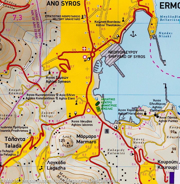 Carte de randonnée - Ile de Syros (Grèce) | Terrain Cartography carte pliée Terrain Cartography 