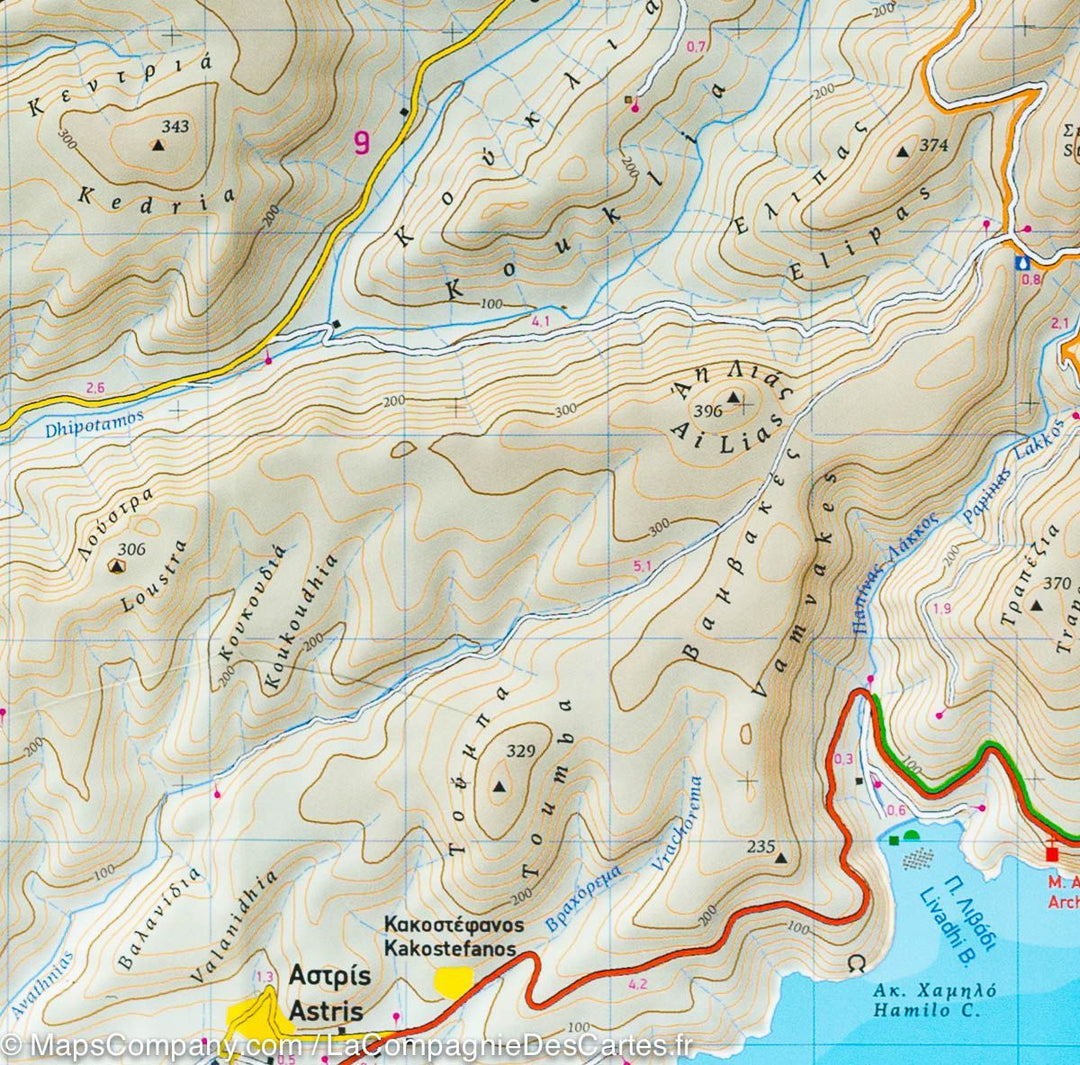 Carte de randonnée - Ile de Thasos (Grèce) | Terrain Cartography carte pliée Terrain Cartography 