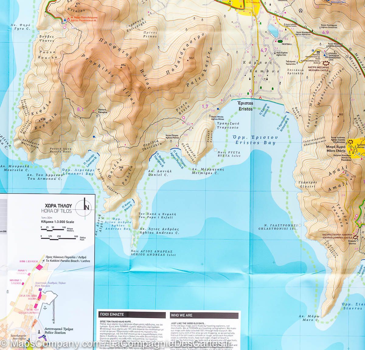 Carte de randonnée - Ile de Tilos (Grèce) | Terrain Cartography carte de randonnée Terrain Cartography