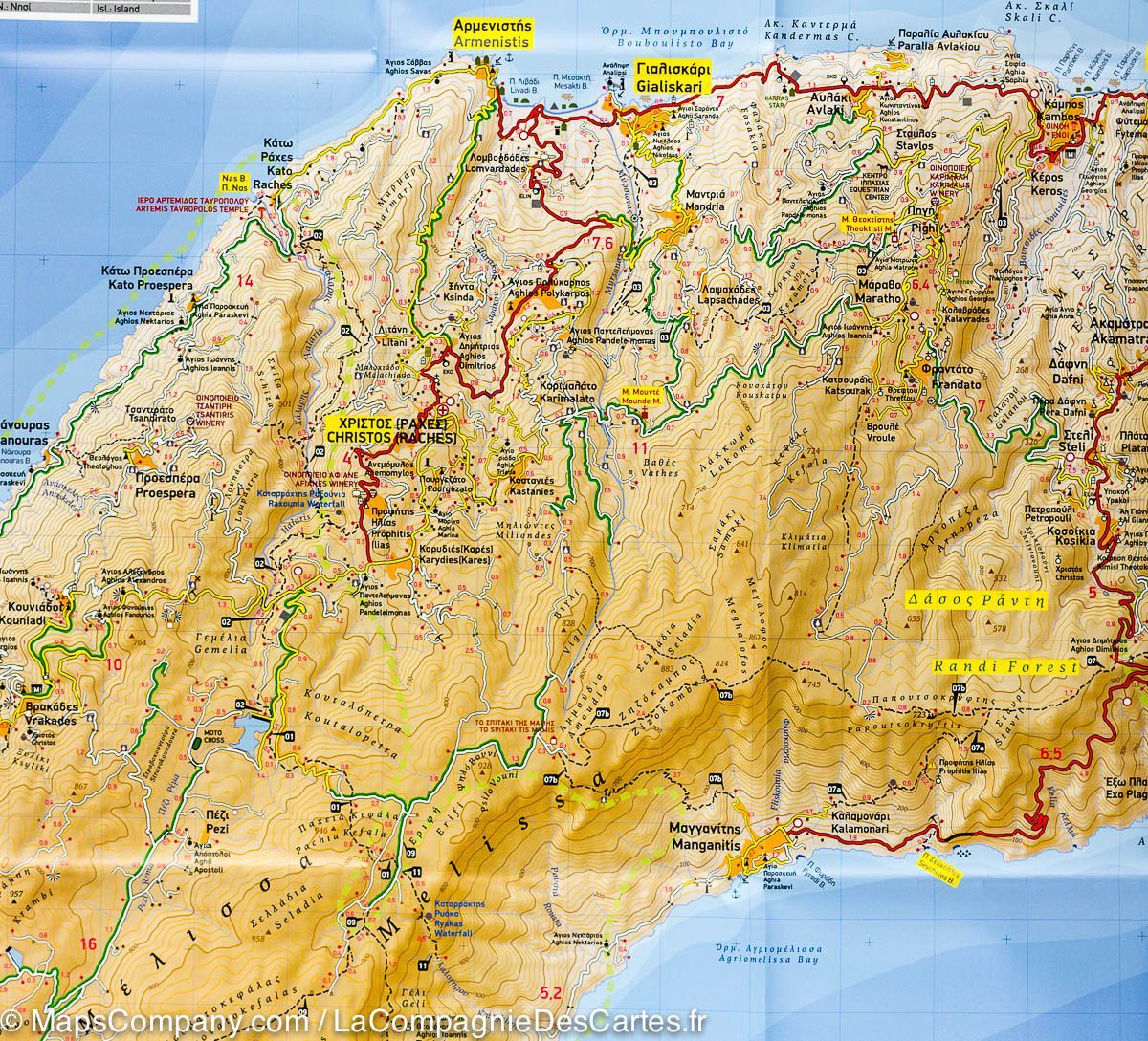 Carte de randonnée - Ile d'Ikaria (Grèce) | Terrain Cartography carte de randonnée Terrain Cartography