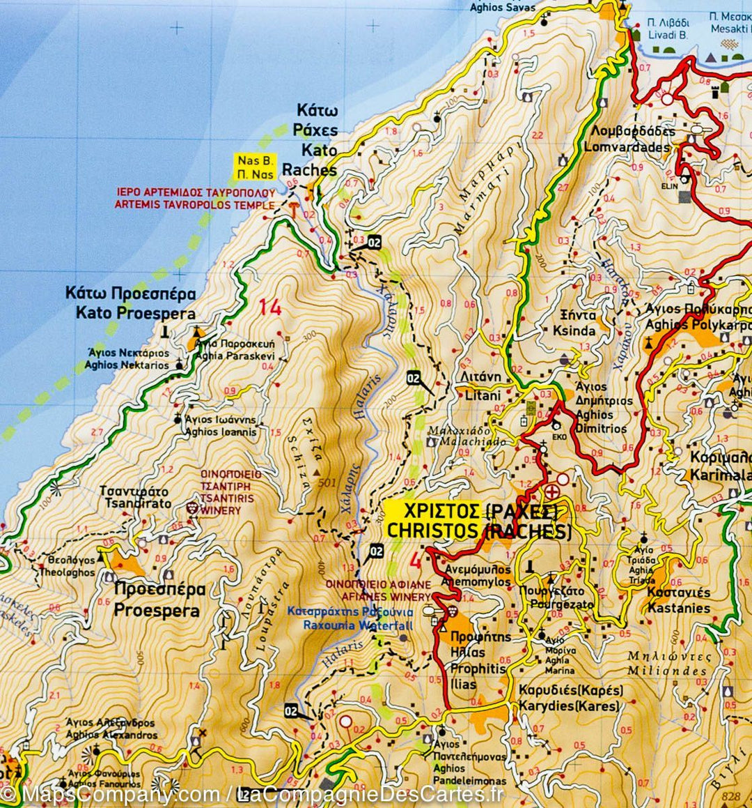Carte de randonnée - Ile d'Ikaria (Grèce) | Terrain Cartography carte pliée Terrain Cartography 
