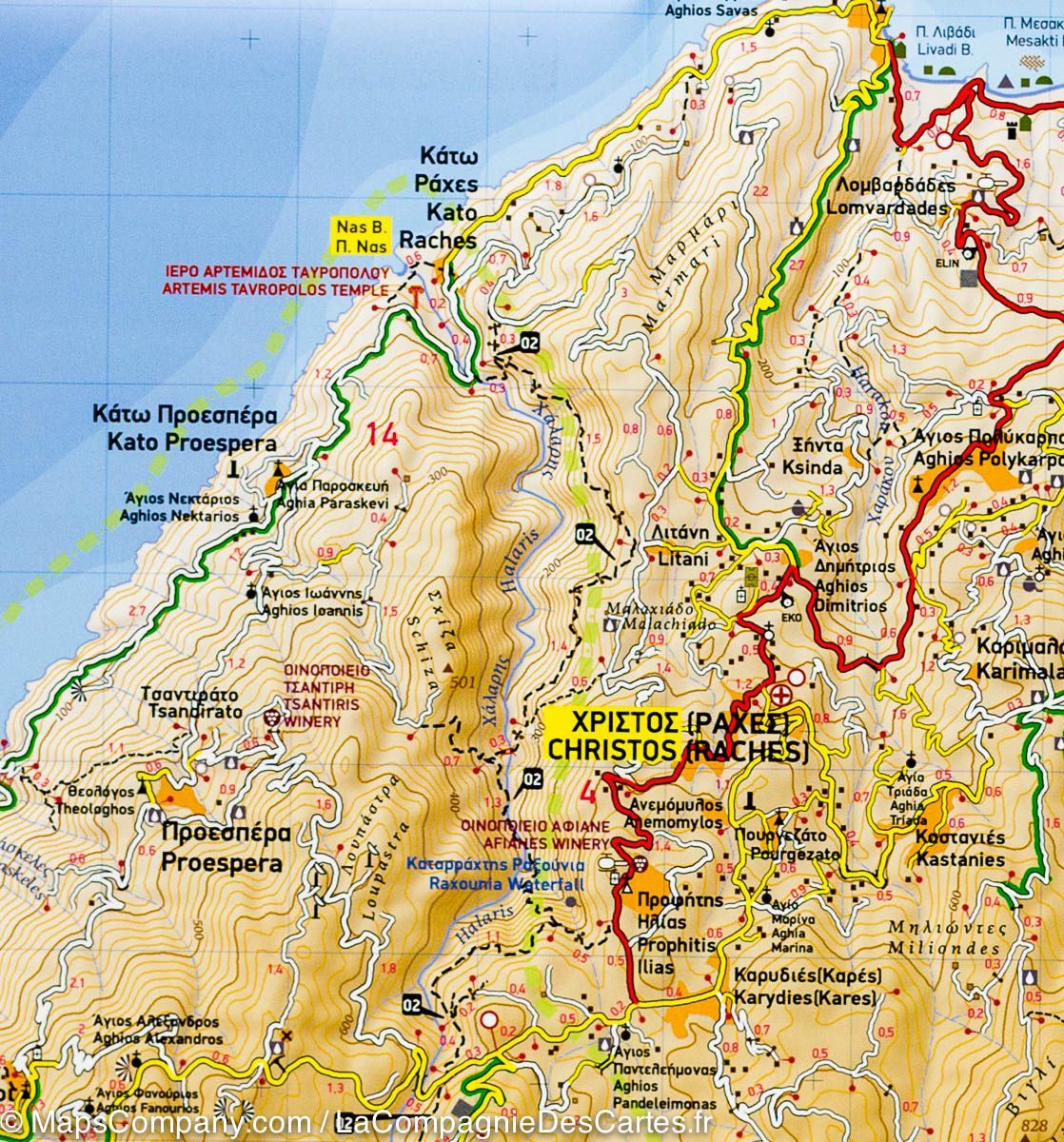 Carte de randonnée - Ile d'Ikaria (Grèce) | Terrain Cartography carte de randonnée Terrain Cartography