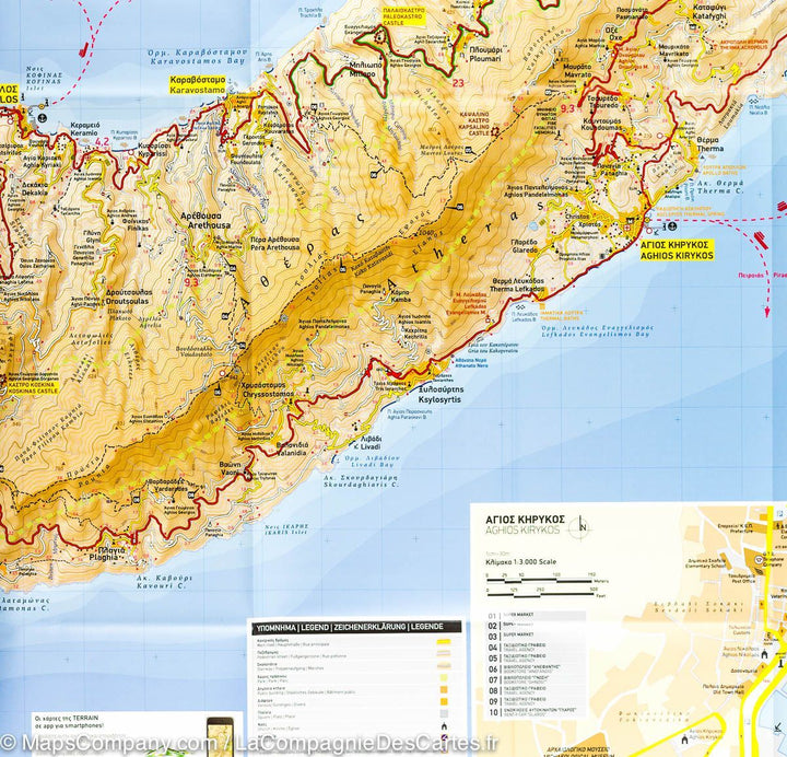 Carte de randonnée - Ile d'Ikaria (Grèce) | Terrain Cartography carte pliée Terrain Cartography 