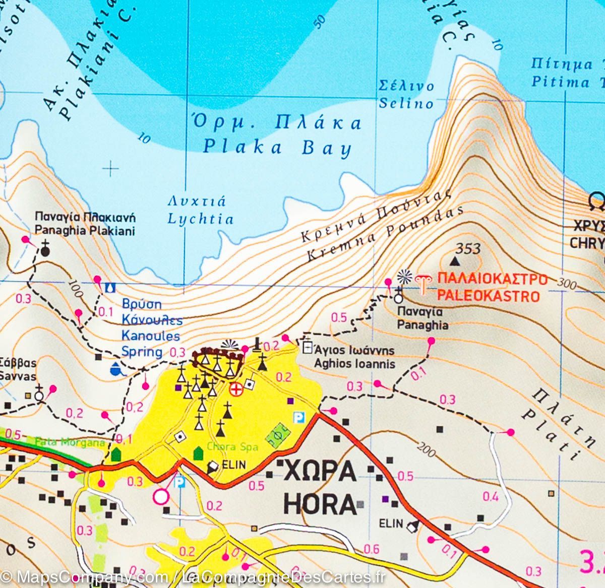 Carte de randonnée - Ile Folegandros (Grèce), n° 316 | Terrain Cartography carte de randonnée Terrain Cartography