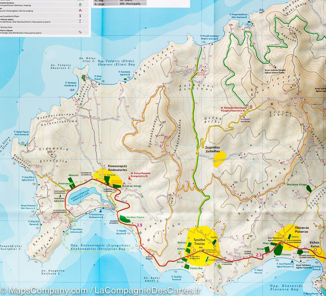 Carte de randonnée - Ile Skiathos (Grèce) | Terrain Cartography carte pliée Terrain Cartography 