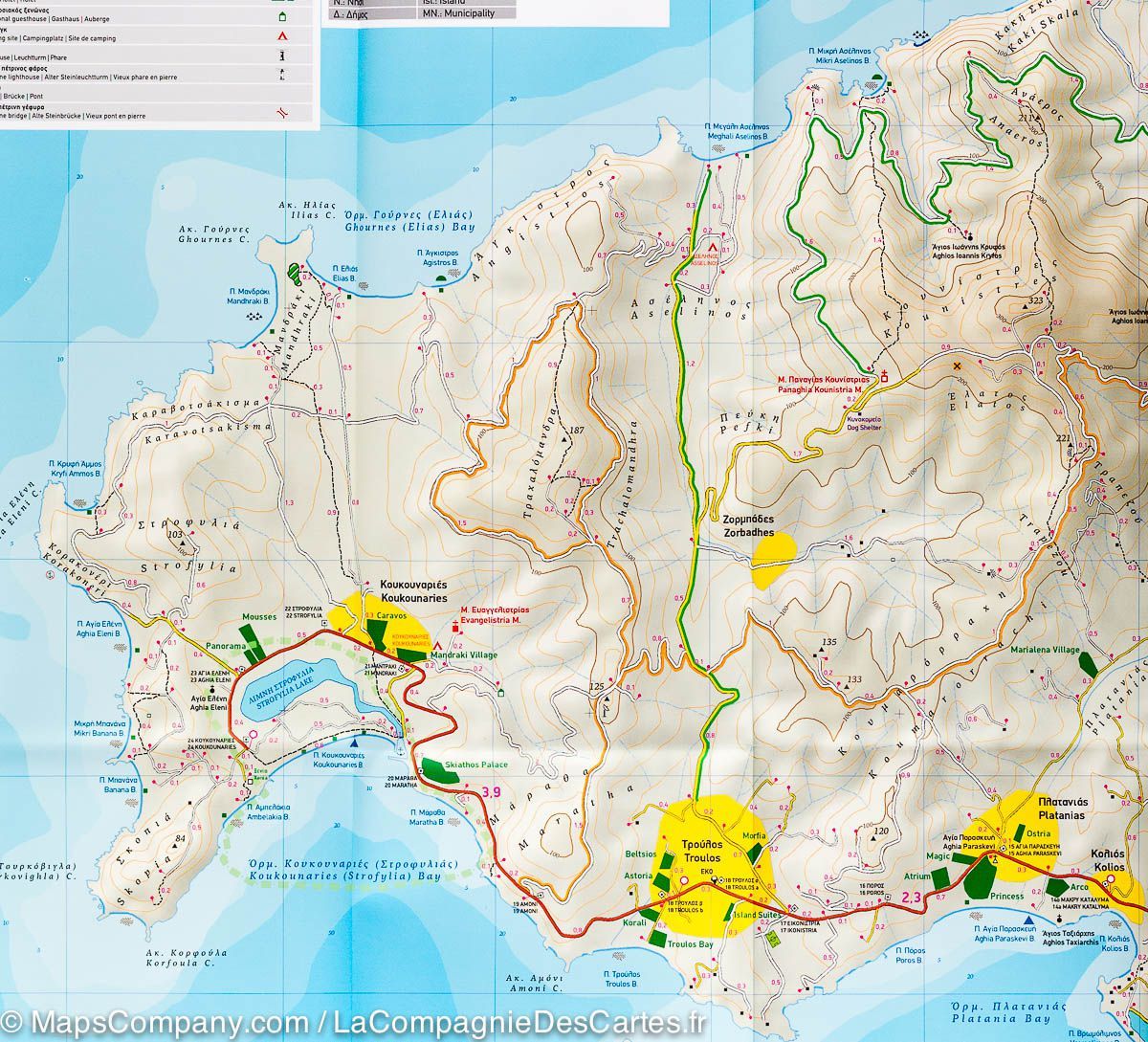 Carte de randonnée - Ile de Skiathos (Grèce) | Terrain Cartography carte de randonnée Terrain Cartography