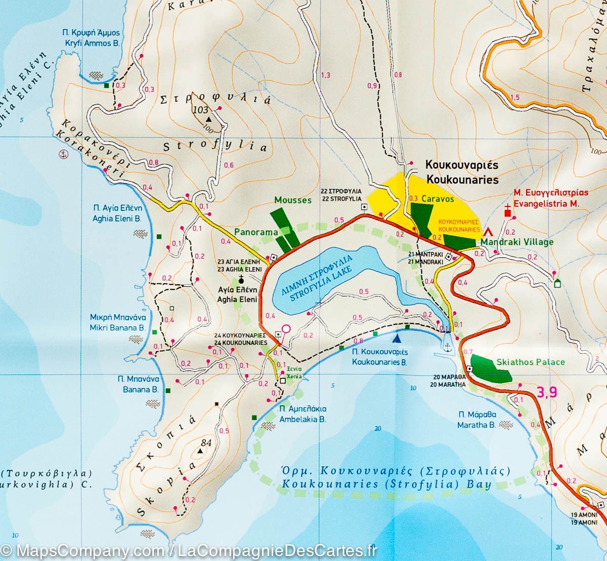 Carte de randonnée - Ile de Skiathos (Grèce) | Terrain Cartography carte de randonnée Terrain Cartography